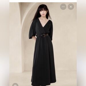 Banana Republic Blouson Satin Balloon Sleeve Maxi Dress